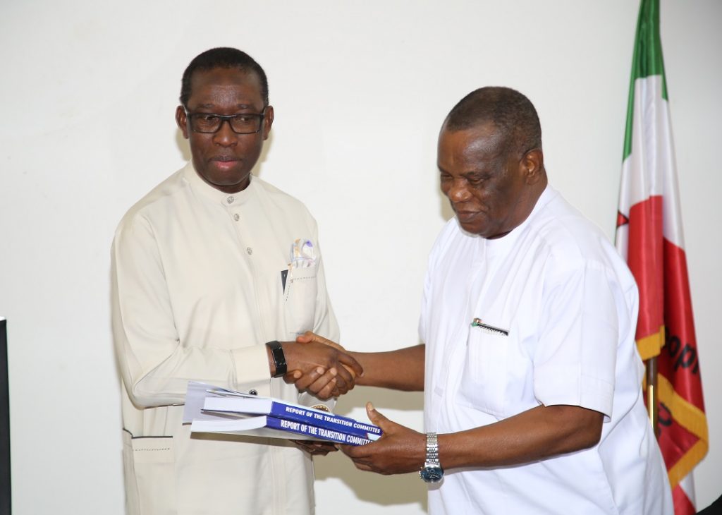 Okowa  receives Transition Committee’s report, pledges to work harder for Deltans