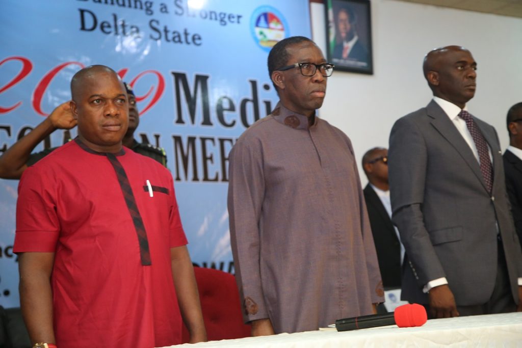 We expect strong statement on problem of insecurity, herdsmen menace from Presidency, says Okowa; thanks journalists for role played in his 1st term