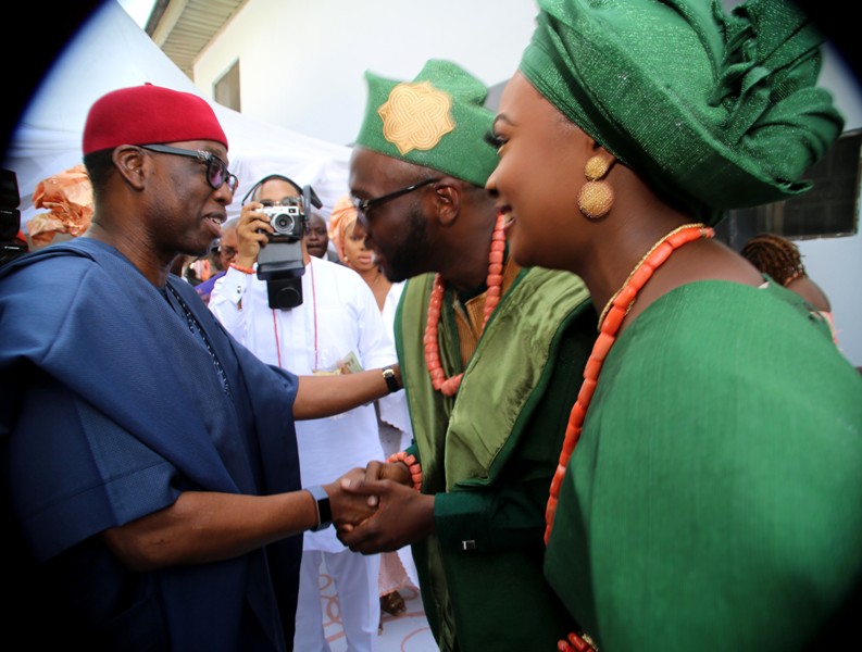 PICTURES: Okowa celebrates with Chike Ogeah at daughter’s marriage in Asaba