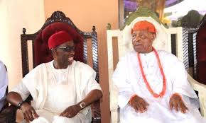 Okowa greets Asagba of Asaba at 95