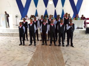 St. Pius Xth Grammar School Onicha-Ugbo, choir group making its presentation..