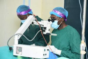 Medical personnel at the oleh free eye medical outreach.