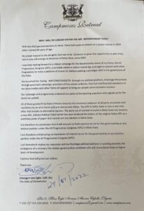 Olorogun Jaro Egbo's copy of Press Release.