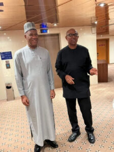 Mr. Peter Obi, right and his running mate, Baba-Ahmed.
