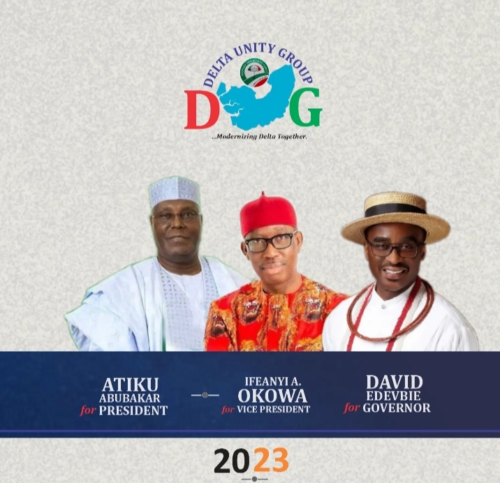 2023 Elections: Delta Unity Group emerges, backs Atiku/Okowa, David Edevbie tickets*
