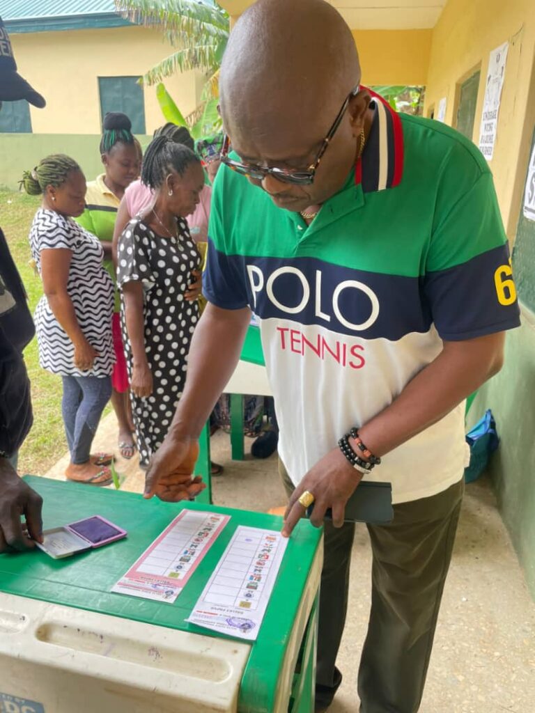 Delta LG polls: Osuoza votes, declares exercise free, credible, transparent; predicts landslide victory for PDP