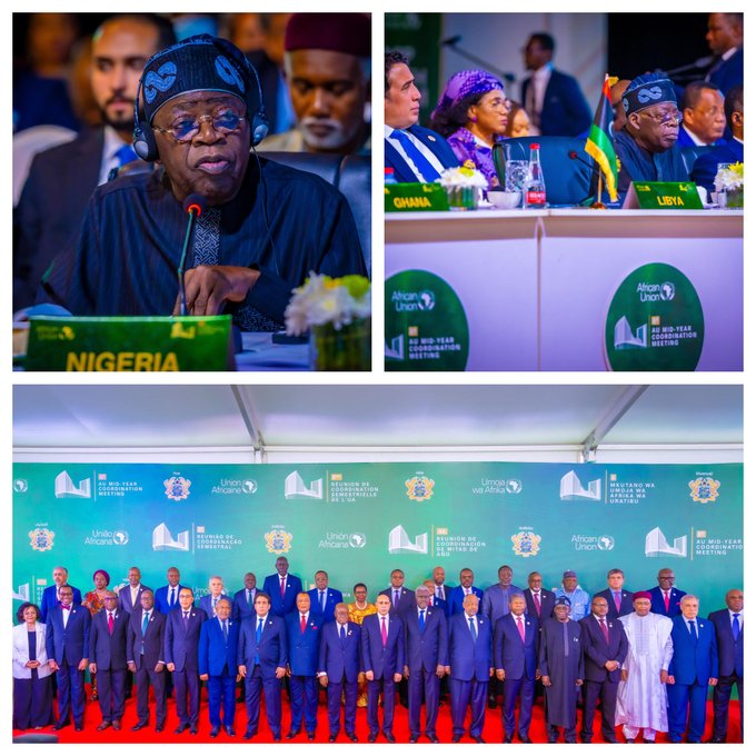 President Tinubu speaks on ECOWAS at AU meeting in Accra