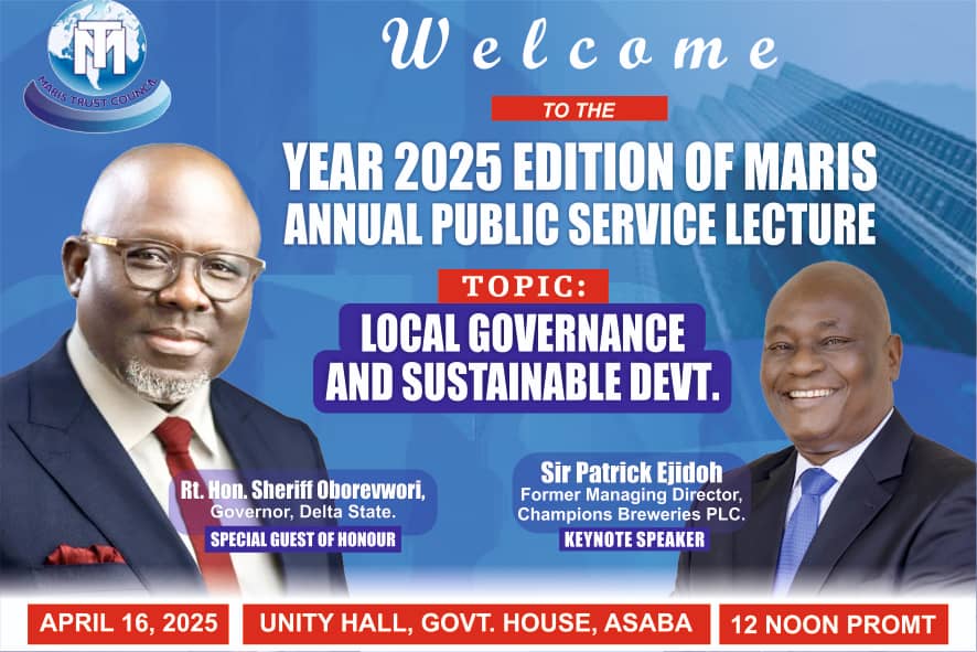 At Maris Lecture 2025: Oborevwori says investing N2 bn on roads in each LGA deliberate