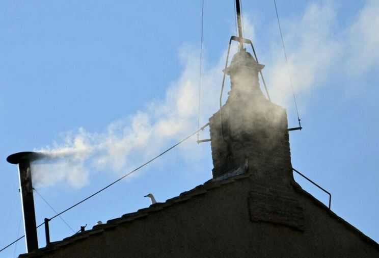 White Smoke rises from Sistine Chapel Chimney as iew Pope Is elected at Vatican  