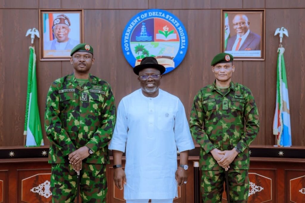 Niger Delta security: Oborevwori charges new Army GOC to protect oil assets, crush criminal threats